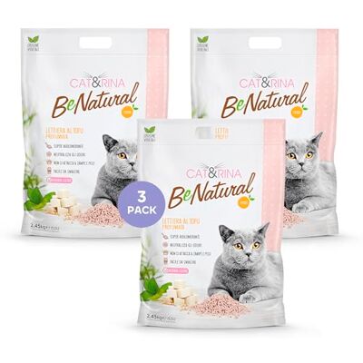 CAT&RINA BeNatural, litière pour Chat au Tofu 5,5 l Agglomérant et végétal. Jusqu'à 30 Jours d'utilisation. Se débarrasse dans Les bios ou Les Toilettes. Sable Chats Anti-odeurs Pêche, 3 pièces - Publicité CAT&RINA BeNatural, litière pour Chat au Tofu 5,5 l Agglomérant et végétal. Jusqu'à 30 Jours d'utilisation. Se débarrasse dans Les bios ou Les Toilettes. Sable Chats Anti-odeurs Pêche, 3 pièces - Publicité