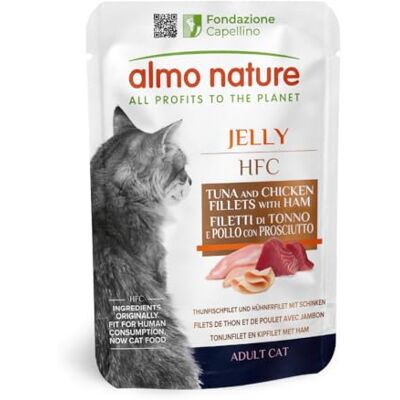 almo nature HFC Jelly – Nourriture Humide pour Chats Adultes – Thon, Poulet et Jambon – 55 g, Lot de 24 Sachets - Publicité almo nature HFC Jelly – Nourriture Humide pour Chats Adultes – Thon, Poulet et Jambon – 55 g, Lot de 24 Sachets - Publicité