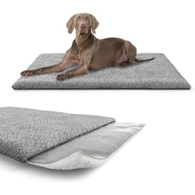 Knuffelwuff Melbourne Tapis auto-chauffant pour chien avec couche d'air isolante 120 x 80 cm Gris Production de chaleur active par l'humidité Imitation peau d'agneau douillette et robuste Facile - Publicité Knuffelwuff Melbourne Tapis auto-chauffant pour chien avec couche d'air isolante 120 x 80 cm Gris Production de chaleur active par l'humidité Imitation peau d'agneau douillette et robuste Facile - Publicité