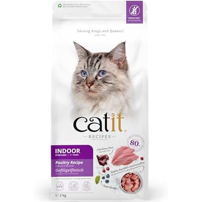 Catit Recettes Croquettes pour Chats, à la Volaille, pour Chats Adultes Vivant à la Maison, Stérilisés ou Peu Actifs, Aliment Complet, 2 kg, Aide à Réduire la Mauvaise Odeur des Selles - Publicité Catit Recettes Croquettes pour Chats, à la Volaille, pour Chats Adultes Vivant à la Maison, Stérilisés ou Peu Actifs, Aliment Complet, 2 kg, Aide à Réduire la Mauvaise Odeur des Selles - Publicité
