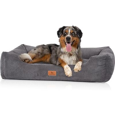 Knuffelwuff Panier pour Chien en Velours côtelé Aspect tissé Main Olivia XXL 120 x 85cm Gris Housse Amovible Lavable pour Grands, Moyens et Petits Chiens - Publicité Knuffelwuff Panier pour Chien en Velours côtelé Aspect tissé Main Olivia XXL 120 x 85cm Gris Housse Amovible Lavable pour Grands, Moyens et Petits Chiens - Publicité