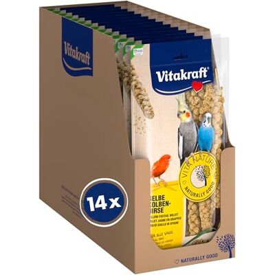 Vitakraft - Vita Nature Millet À Épis Jaunes, Millet Pour Tous Les Oiseaux, Pour Une Occupation Adaptée À L’Espèce, Snack Pour Oiseaux, Sans Ajout De Sucre (1 X 100G) - Publicité Vitakraft - Vita Nature Millet À Épis Jaunes, Millet Pour Tous Les Oiseaux, Pour Une Occupation Adaptée À L’Espèce, Snack Pour Oiseaux, Sans Ajout De Sucre (1 X 100G) - Publicité