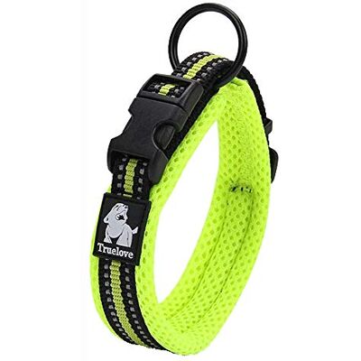 TRUE LOVE Collier de Chien Réfléchissant Réglable Nylon Solide Confort rembourré Colliers Pet Classic TLC5011(Jaune Fluo,L) - Publicité TRUE LOVE Collier de Chien Réfléchissant Réglable Nylon Solide Confort rembourré Colliers Pet Classic TLC5011(Jaune Fluo,L) - Publicité