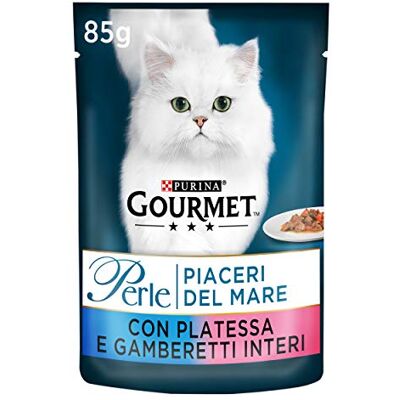 Gourmet Purina Perle Humide Chat plaisirs du mer avec Plie et crevettes Entiers – 24 Pochettes de chacune 85 g (Pack de 24 x 85 g) - Publicité Gourmet Purina Perle Humide Chat plaisirs du mer avec Plie et crevettes Entiers – 24 Pochettes de chacune 85 g (Pack de 24 x 85 g) - Publicité