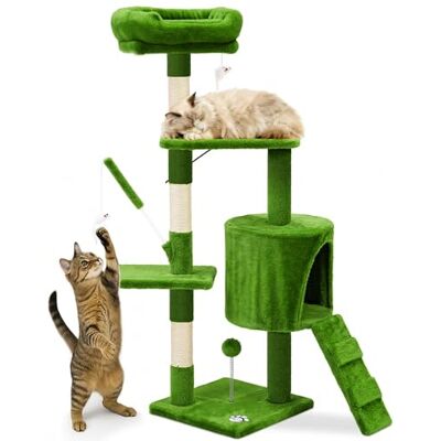 vounot ® Arbre à Chat Hauteur 112cm Multi Niveaux Arbre à Grimper avec Griffoirs pour Chats Centre d’Activités avec Niche Escalade et Plateformes Vert - Publicité vounot ® Arbre à Chat Hauteur 112cm Multi Niveaux Arbre à Grimper avec Griffoirs pour Chats Centre d’Activités avec Niche Escalade et Plateformes Vert - Publicité