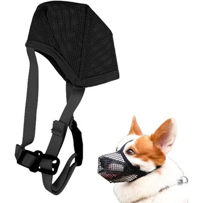 Amexo Muselière pour Chien Souple Réglable, Respirante et Pliable en Filet pour Petits, Moyens et Grands Chiens Empêche de Manger et Mordre (S) - Publicité Amexo Muselière pour Chien Souple Réglable, Respirante et Pliable en Filet pour Petits, Moyens et Grands Chiens Empêche de Manger et Mordre (S) - Publicité