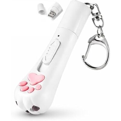 PawnTech Laser pour Chats Jouet interactifs pour Chats Et Chiens I Rechargeable par USB avec 3 Modes Réglables I Marque Française (Blanc Neigé) - Publicité PawnTech Laser pour Chats Jouet interactifs pour Chats Et Chiens I Rechargeable par USB avec 3 Modes Réglables I Marque Française (Blanc Neigé) - Publicité