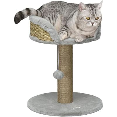 PawHut Arbre à Chat Arbre à Grimper grattoir Design Jeu Pompon Suspendu + Plateforme Peluche 40 x 40 x 49 cm Jute Gris - Publicité PawHut Arbre à Chat Arbre à Grimper grattoir Design Jeu Pompon Suspendu + Plateforme Peluche 40 x 40 x 49 cm Jute Gris - Publicité