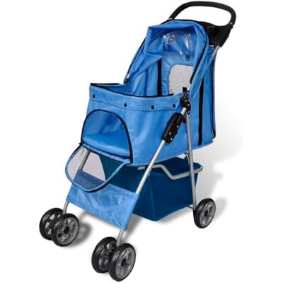 vidaXL Poussette pour Chiens 15 kg Bleu - Publicité vidaXL Poussette pour Chiens 15 kg Bleu - Publicité