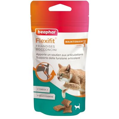 Beaphar – Friandises Articulations Flexifit® pour Chats – Contient vitamines, glucosamine et acides Gras Essentiels – Apporte Un Soutien aux articulations – Très appétentes – Niveau 1 – 150g - Publicité Beaphar – Friandises Articulations Flexifit® pour Chats – Contient vitamines, glucosamine et acides Gras Essentiels – Apporte Un Soutien aux articulations – Très appétentes – Niveau 1 – 150g - Publicité
