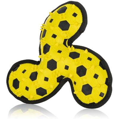Knuffelwuff Tri Flyer Jouet pour chien, jaune, en caoutchouc et tissu, adhérent, doux pour les dents et renforcement des liens, idéal pour jouer et l'entraînement de conditionnement pour tous les - Publicité Knuffelwuff Tri Flyer Jouet pour chien, jaune, en caoutchouc et tissu, adhérent, doux pour les dents et renforcement des liens, idéal pour jouer et l'entraînement de conditionnement pour tous les - Publicité