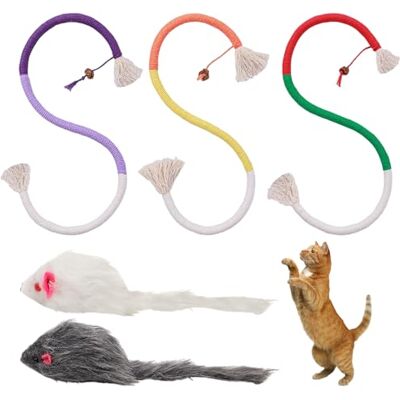 ZGDEIWGF 3 Morceaux De Jouets en Corde À Mâcher pour Chat, 2 Morceaux De Souris en Peluche, Corde De Dentition pour Animaux De Compagnie, Jouets À Mâcher pour Chat, Corde De Nettoyage des Dents - Publicité ZGDEIWGF 3 Morceaux De Jouets en Corde À Mâcher pour Chat, 2 Morceaux De Souris en Peluche, Corde De Dentition pour Animaux De Compagnie, Jouets À Mâcher pour Chat, Corde De Nettoyage des Dents - Publicité