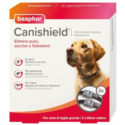 Beaphar Canishield Collier antiparasitaire Large 65 cm, 2 Colliers pour Chiens Collier Anti-puces et Anti-tiques - Publicité Beaphar Canishield Collier antiparasitaire Large 65 cm, 2 Colliers pour Chiens Collier Anti-puces et Anti-tiques - Publicité