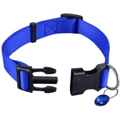 CUSROS Collier de sécurité réglable en nylon pour chien ou chat Bleu Taille M - Publicité CUSROS Collier de sécurité réglable en nylon pour chien ou chat Bleu Taille M - Publicité