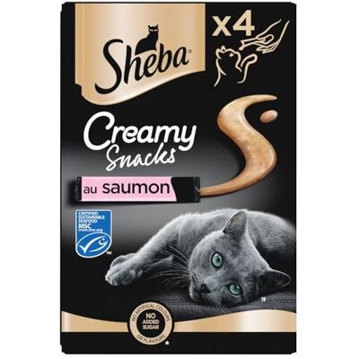 Snacks Crémeux au Saumon Sheba - Friandises pour Chat - 44 pièces - Publicité Snacks Crémeux au Saumon Sheba - Friandises pour Chat - 44 pièces - Publicité