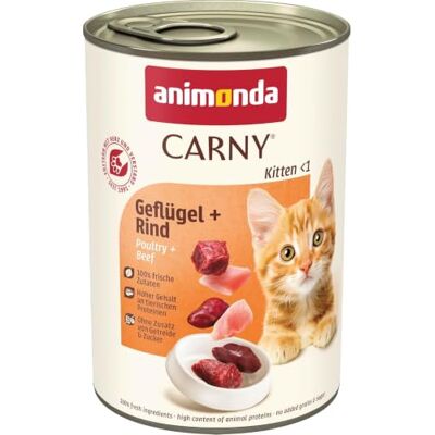 Animonda Carny Kitten Nourriture Humide pour Chatons - Veau, Poulet & Dinde - 400g - Publicité Animonda Carny Kitten Nourriture Humide pour Chatons - Veau, Poulet & Dinde - 400g - Publicité
