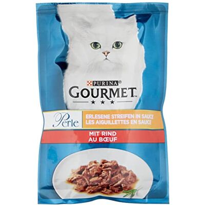 Gourmet PURINA Lot de 26 Paquets de 85 g de Nourriture Humide pour Chat avec bœuf Perle - Publicité Gourmet PURINA Lot de 26 Paquets de 85 g de Nourriture Humide pour Chat avec bœuf Perle - Publicité