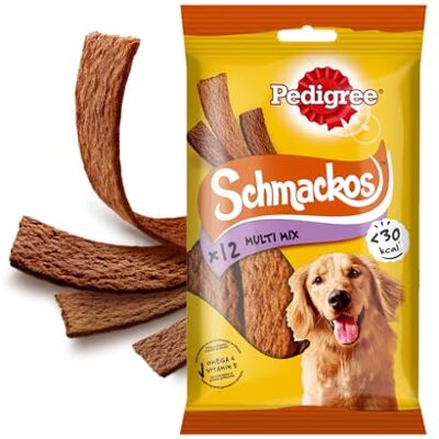 Pedigree Schmackos Friandises pour chiens de toutes races avec du bœuf (15 x 36 g) - Publicité Pedigree Schmackos Friandises pour chiens de toutes races avec du bœuf (15 x 36 g) - Publicité