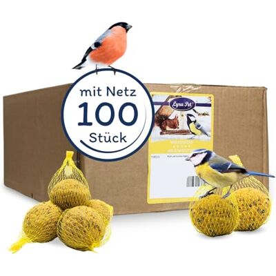 Lyra Pet ® 100 Boules de Graisse pour mésanges en Filet de 90 g chacune = 9 kg de Nourriture pour Oiseaux Sauvages - Publicité Lyra Pet ® 100 Boules de Graisse pour mésanges en Filet de 90 g chacune = 9 kg de Nourriture pour Oiseaux Sauvages - Publicité