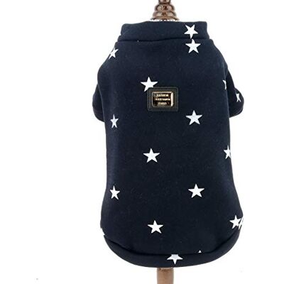 smalllee_lucky_store Pull en Polaire imprimé étoiles pour Animaux de Compagnie pour Petits Chiens et Chats Doux et Chaud pour l'hiver pour Chiot Caniche Shih Tzu Bleu foncé Taille S - Publicité smalllee_lucky_store Pull en Polaire imprimé étoiles pour Animaux de Compagnie pour Petits Chiens et Chats Doux et Chaud pour l'hiver pour Chiot Caniche Shih Tzu Bleu foncé Taille S - Publicité