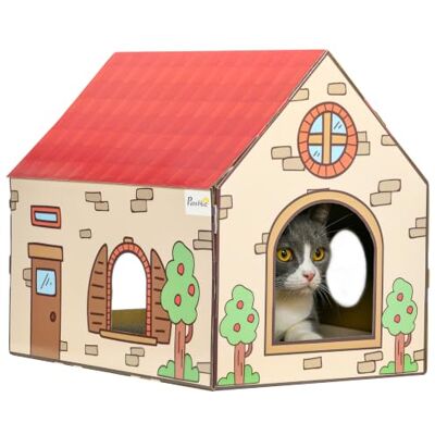 Maison pour Chats PawHut - Griffoir en carton recyclé pour intérieur - Publicité Maison pour Chats PawHut - Griffoir en carton recyclé pour intérieur - Publicité