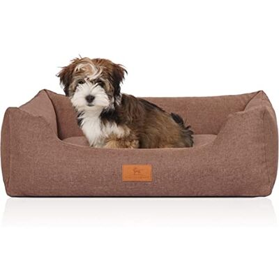Knuffelwuff Lotte Panier en Velours avec Aspect Tissage Main Marron Clair M-L 85 x 63 cm - Publicité Knuffelwuff Lotte Panier en Velours avec Aspect Tissage Main Marron Clair M-L 85 x 63 cm - Publicité