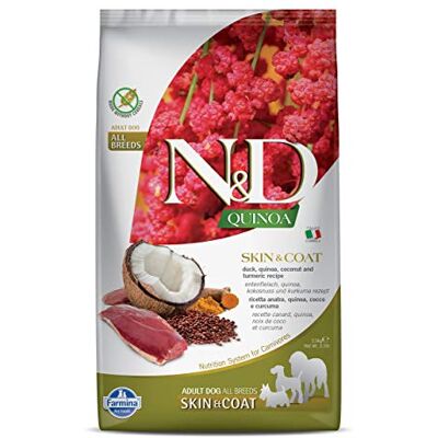 Farmina , N&D Quinoa Skin & Coat, Canard & Coco, Chien Adult Moyen/Maxi, 2,5 kg - Publicité Farmina , N&D Quinoa Skin & Coat, Canard & Coco, Chien Adult Moyen/Maxi, 2,5 kg - Publicité