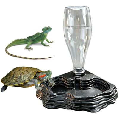 Keltorio Bol à eau pour tortues, distributeur d'eau, grand volume, 400 ml, accessoire pour geckos, grenouilles, etc. d'animaux de reptiles, serpents, noir - Publicité Keltorio Bol à eau pour tortues, distributeur d'eau, grand volume, 400 ml, accessoire pour geckos, grenouilles, etc. d'animaux de reptiles, serpents, noir - Publicité