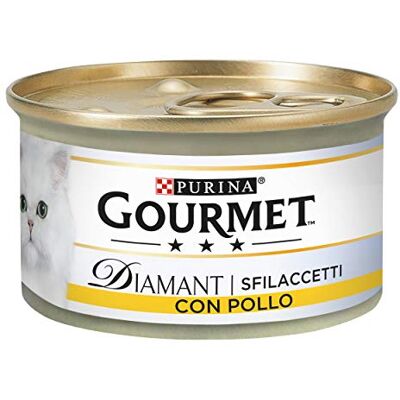 Gourmet Purina Diamant Humide Chat Défilage avec Poulet, 24 Canettes de 85 g - Publicité Gourmet Purina Diamant Humide Chat Défilage avec Poulet, 24 Canettes de 85 g - Publicité