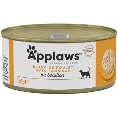 Applaws 100% Naturelles Nourriture humide pour chats Juciy Poulet avec Fromage 156 g Boîte (Pack de 24) - Publicité Applaws 100% Naturelles Nourriture humide pour chats Juciy Poulet avec Fromage 156 g Boîte (Pack de 24) - Publicité