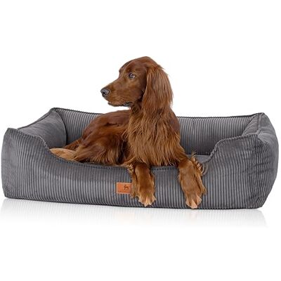 Knuffelwuff Panier pour Chien orthopédique en Velours côtelé Aspect tissé Main Nunavut XL 105 x 75cm Gris- Housse Amovible Lavable pour Grands, Moyens et Petits Chiens - Publicité Knuffelwuff Panier pour Chien orthopédique en Velours côtelé Aspect tissé Main Nunavut XL 105 x 75cm Gris- Housse Amovible Lavable pour Grands, Moyens et Petits Chiens - Publicité
