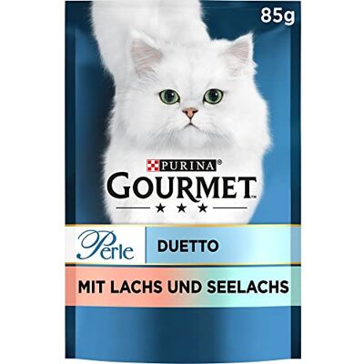 Gourmet PURINA Perle Duetto Nourriture Humide pour Chat avec Saumon et Saumon 26 x 85 g - Publicité Gourmet PURINA Perle Duetto Nourriture Humide pour Chat avec Saumon et Saumon 26 x 85 g - Publicité