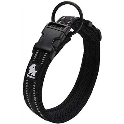 TRUE LOVE Collier de Chien Réfléchissant Réglable Nylon Solide Confort rembourré Colliers Pet Classic TLC5011(Noir,L) - Publicité TRUE LOVE Collier de Chien Réfléchissant Réglable Nylon Solide Confort rembourré Colliers Pet Classic TLC5011(Noir,L) - Publicité