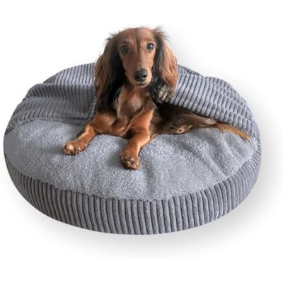 4L Textil Vigo Panier pour chien avec capuche Couverture pour chien Avec couverture En velours côtelé Avec couverture Gris L 70 x l 70 x H 12 cm - Publicité 4L Textil Vigo Panier pour chien avec capuche Couverture pour chien Avec couverture En velours côtelé Avec couverture Gris L 70 x l 70 x H 12 cm - Publicité