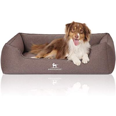 Knuffelwuff Leano Panier Orthopédique en Velours avec Aspect Tissage à Main Marron XXL 120 x 85 cm - Publicité Knuffelwuff Leano Panier Orthopédique en Velours avec Aspect Tissage à Main Marron XXL 120 x 85 cm - Publicité