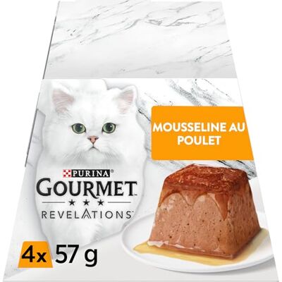 Gourmet Revelations Mousseline Au Poulet Nappée De Sauce Portions Repas pour Chat Adultes 4 x 57 g Lot de 6 - Publicité Gourmet Revelations Mousseline Au Poulet Nappée De Sauce Portions Repas pour Chat Adultes 4 x 57 g Lot de 6 - Publicité