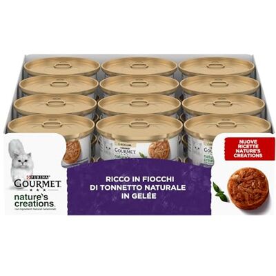 Gourmet Nature's Creations Aliments humides pour Chats Adultes Flocons de tonneau Naturel en gelée 24 boîtes de 70 g - Publicité Gourmet Nature's Creations Aliments humides pour Chats Adultes Flocons de tonneau Naturel en gelée 24 boîtes de 70 g - Publicité