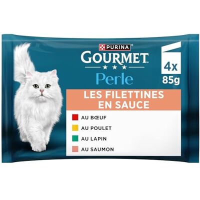 Perles Gourmet 4 pcs 85g Bœuf Poulet Saumon Lapin - Nourriture pour chats - Publicité Perles Gourmet 4 pcs 85g Bœuf Poulet Saumon Lapin - Nourriture pour chats - Publicité