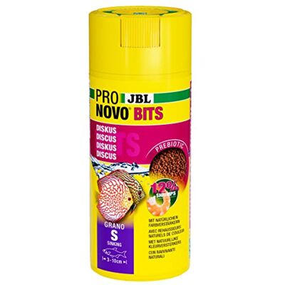 JBL ProNovo Bits Grano S - Nourriture en granulés pour discus et cichlidés d'Amérique du Sud - Publicité JBL ProNovo Bits Grano S - Nourriture en granulés pour discus et cichlidés d'Amérique du Sud - Publicité