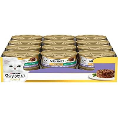 Gourmet Purina Gold Galettes avec légumes et Chats avec Agneau et Haricots Verts, 24 boîtes de 85 g - Publicité Gourmet Purina Gold Galettes avec légumes et Chats avec Agneau et Haricots Verts, 24 boîtes de 85 g - Publicité