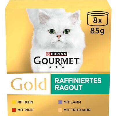 Gourmet PURINA Gold Ragout Lot de 12 boîtes de 8 boîtes de 85 g - Publicité Gourmet PURINA Gold Ragout Lot de 12 boîtes de 8 boîtes de 85 g - Publicité