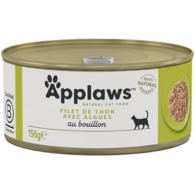 Applaws 100% alimentation humide naturelle pour chat, filet de thon et algues dans 156g 24 boîtes de 156g - Publicité Applaws 100% alimentation humide naturelle pour chat, filet de thon et algues dans 156g 24 boîtes de 156g - Publicité
