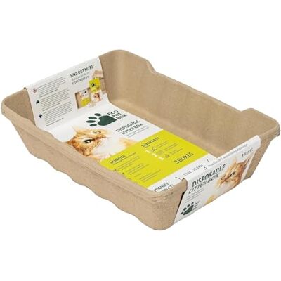 EcoPetBox Enviro Works Eco Pet Box Lot de 3 bacs à litière jetables sans Odeur et sans Fuite - Publicité EcoPetBox Enviro Works Eco Pet Box Lot de 3 bacs à litière jetables sans Odeur et sans Fuite - Publicité