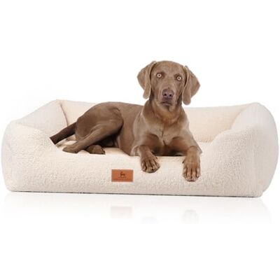 Knuffelwuff Lit orthopédique pour chien, en matériau Teddy douillet, Wollekopp M-L, 85 x 63 cm, beige, housse amovible, lavable, pour chiens de grande, moyenne et petite taille - Publicité Knuffelwuff Lit orthopédique pour chien, en matériau Teddy douillet, Wollekopp M-L, 85 x 63 cm, beige, housse amovible, lavable, pour chiens de grande, moyenne et petite taille - Publicité
