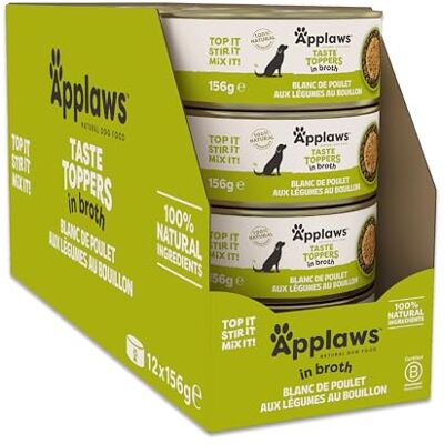 Applaws Nourriture Humide pour Chiens 100% Naturelle, Filet de Poulet avec Citrouille et Légumes en Bouillon Lot de 12 boîtes de 156 g - Publicité Applaws Nourriture Humide pour Chiens 100% Naturelle, Filet de Poulet avec Citrouille et Légumes en Bouillon Lot de 12 boîtes de 156 g - Publicité