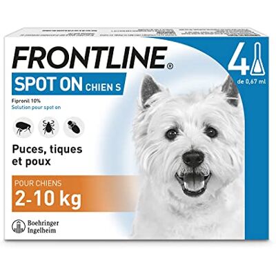 Frontline Chien S Traitement puces et tiques - 4 pipettes - Publicité Frontline Chien S Traitement puces et tiques - 4 pipettes - Publicité