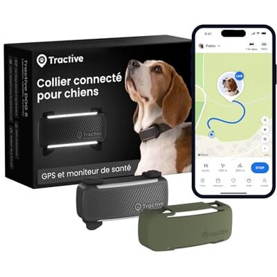Tractive – Collier GPS Chien Connecté, Bundle avec Coque Olive Édition 2025 Localisation GPS en Direct Alertes Anti-fugue et de Santé Moniteur de Signes Vitaux Leader du Marché (Noir) - Publicité Tractive – Collier GPS Chien Connecté, Bundle avec Coque Olive Édition 2025 Localisation GPS en Direct Alertes Anti-fugue et de Santé Moniteur de Signes Vitaux Leader du Marché (Noir) - Publicité