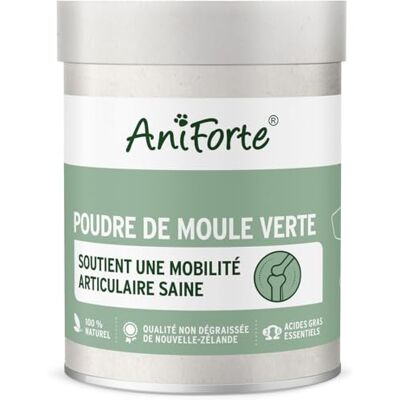 AniForte Poudre de Moule à lèvres Vertes pour Chiens et Chats 100g Poudre Naturelle de Moule à lèvres Vertes en qualité grasse, glycosaminoglycanes 3,3%, soutient Les Fonctions articulaires - Publicité AniForte Poudre de Moule à lèvres Vertes pour Chiens et Chats 100g Poudre Naturelle de Moule à lèvres Vertes en qualité grasse, glycosaminoglycanes 3,3%, soutient Les Fonctions articulaires - Publicité