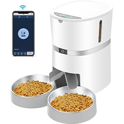 WellToBe Distributeur Croquettes Chat Automatique 4L pour Chats & Chiens Intelligent WiFi 2.4G contrôle APP Programmable Bols Doubles Fonction d'enregistrement 10s Max.6 Repas (Blanc) - Publicité WellToBe Distributeur Croquettes Chat Automatique 4L pour Chats & Chiens Intelligent WiFi 2.4G contrôle APP Programmable Bols Doubles Fonction d'enregistrement 10s Max.6 Repas (Blanc) - Publicité