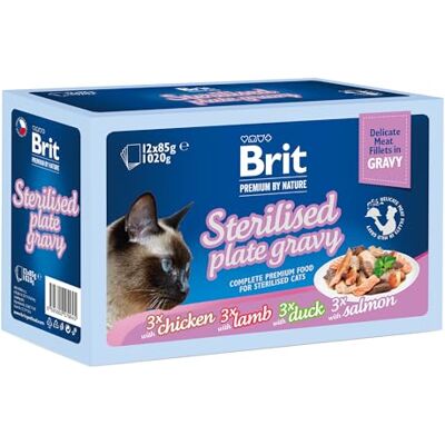 Brit Premium Delicate Multipack de Nourriture Humide pour Chats, Filets délicats en Sauce, Poulet, Saumon, Agneau et Canard, Nourriture Riche en protéines, 12 x 85 g - Publicité Brit Premium Delicate Multipack de Nourriture Humide pour Chats, Filets délicats en Sauce, Poulet, Saumon, Agneau et Canard, Nourriture Riche en protéines, 12 x 85 g - Publicité